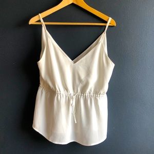 Babaton White Cross Back Tank